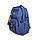 Брезентовий рюкзак757EP, два відділи, п"ять фронтальних кишень розмір 40*30*15см синій, фото 6