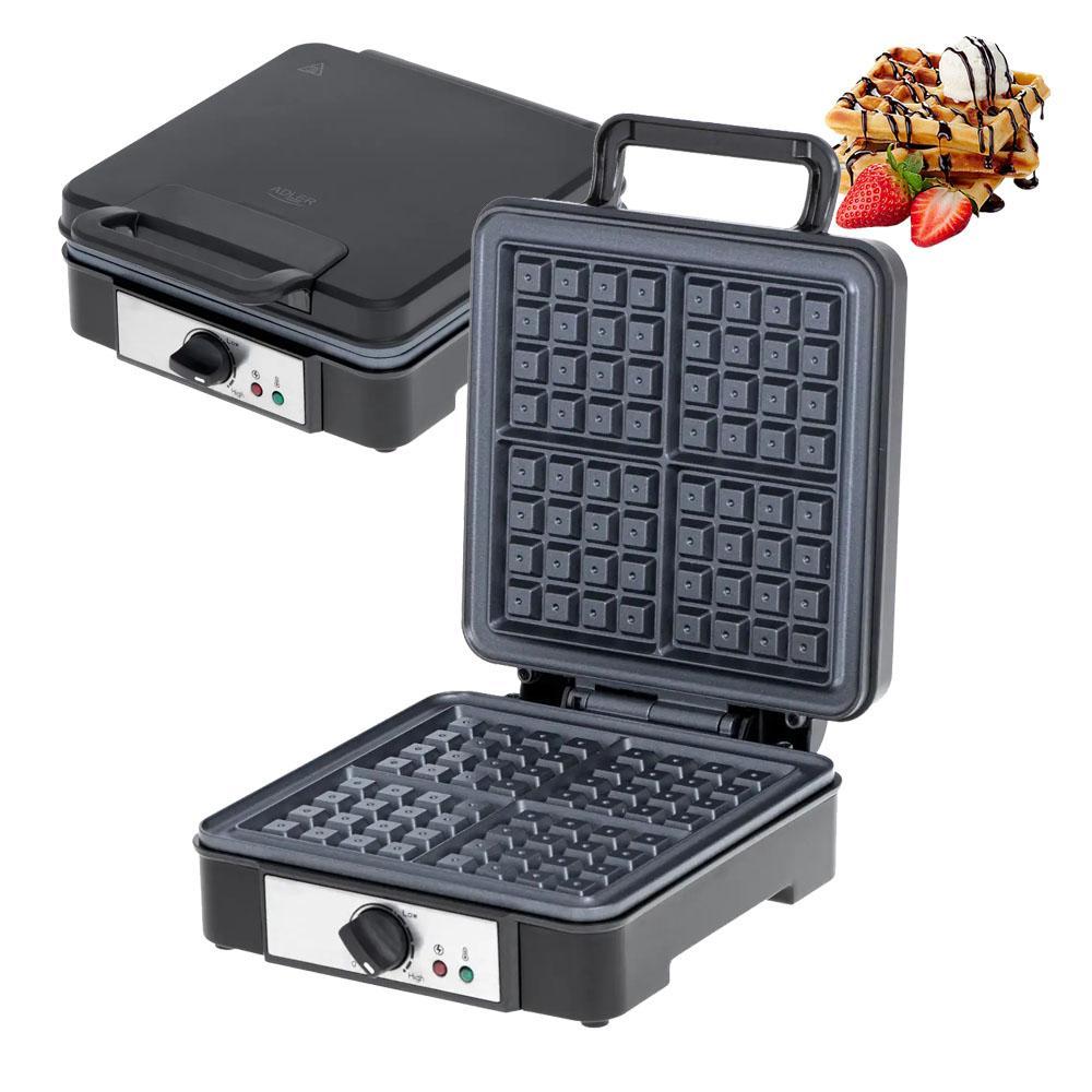 Вафельниця для бельгійських вафель Adler AD 3049 XL 1800 Вт із терморегулятором