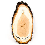 Картина на зрізі дерева панно на стіну сувенір Петриківський розпис 29x15см ЛІТНІЙ ПЕЙЗАЖ інтер'єр Україна, фото 10