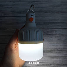 USB LED Лампа Ліхтар 80W / 5В портативна на акумуляторі 1200 mAh, з підвісом та зарядкою біла Акція, фото 6