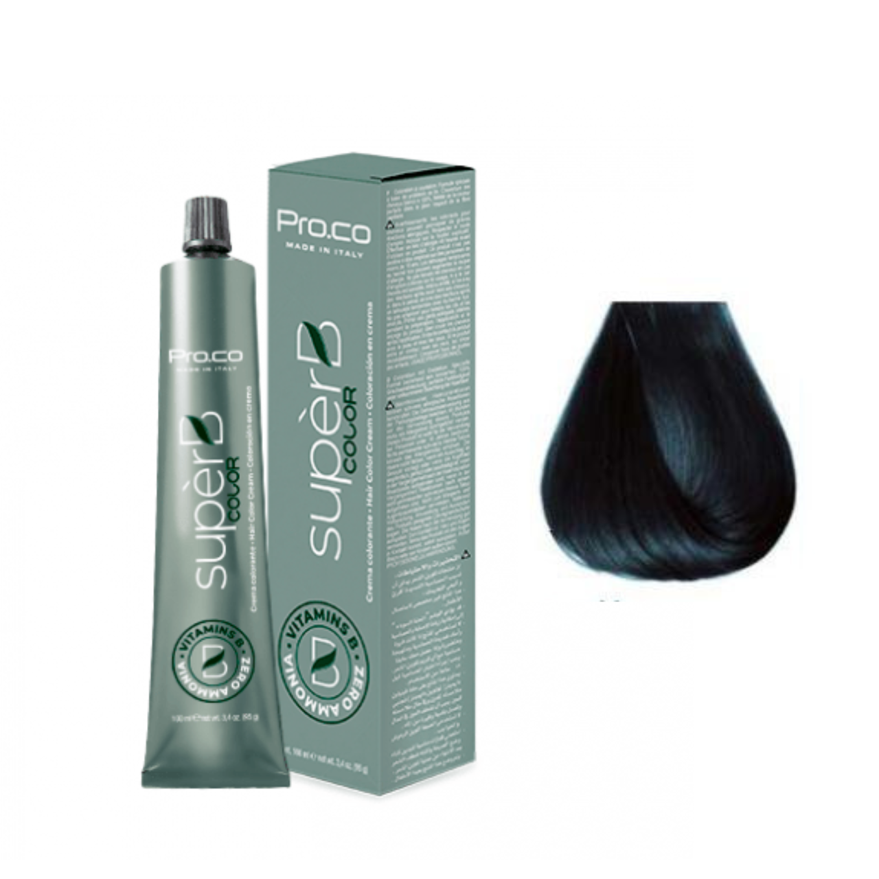 Фарба для волосся безаміачна Pro.Color Super B Hair Color Cream №1.11 Blue Black 100 мл, фото 1