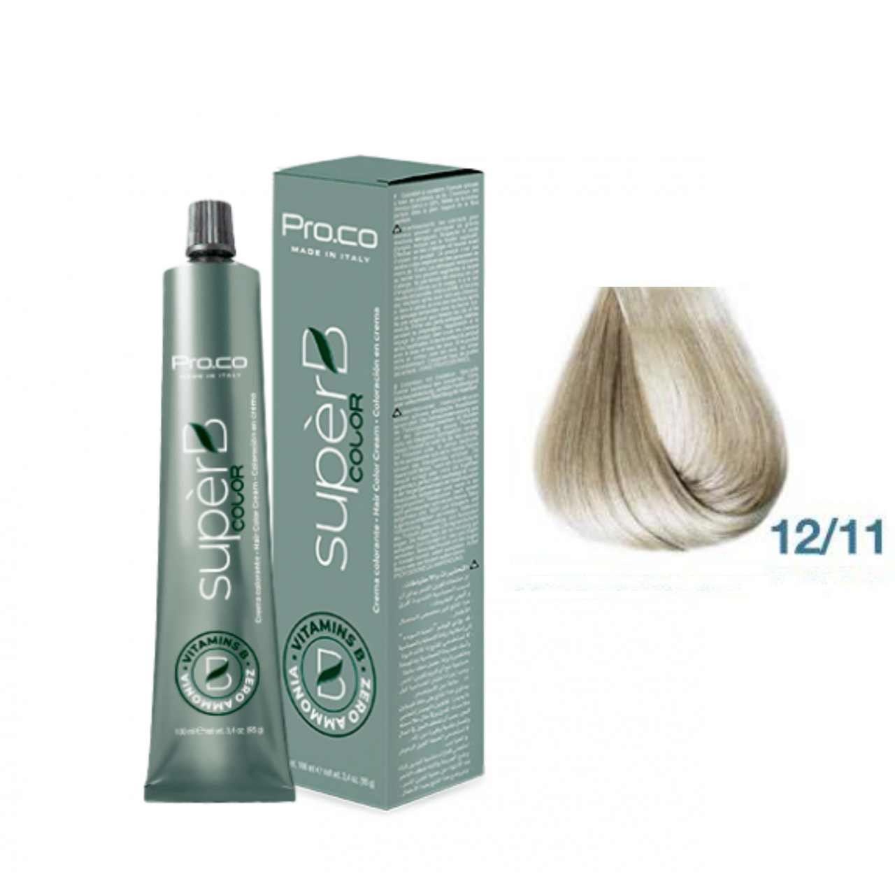 Фарба для волосся безаміачна Pro.Color Super B №12.11 Super Light Intence Ash Blond 100 мл, фото 1