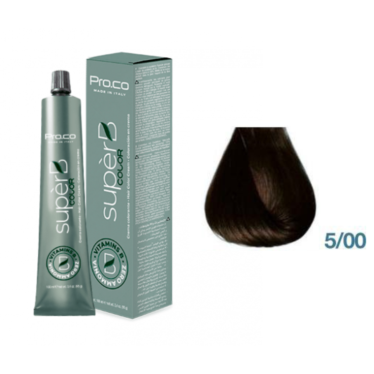 Фарба для волосся безаміачна Pro.Color Super B Hair Color Cream №5.00 Intensiv Light Brown 100 мл, фото 1