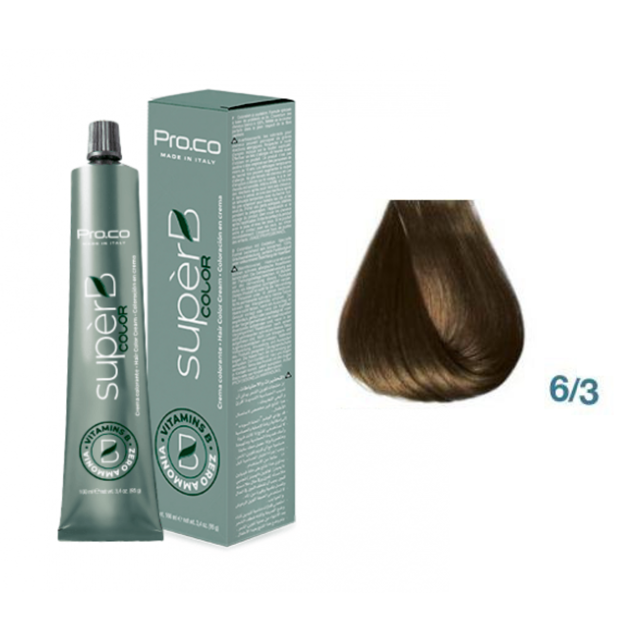 Фарба для волосся безаміачна Pro.Color Super B Hair Color Cream №6.3 Dark Golden Blond 100 мл, фото 1