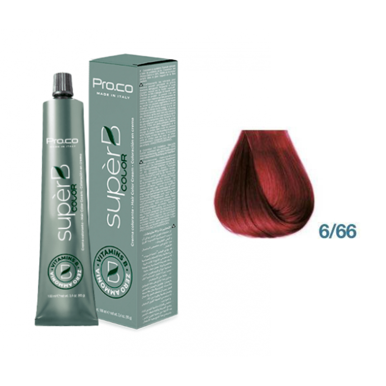 Фарба для волосся безаміачна Pro.Color Super B Hair Color Cream №6.66 Deep Red Dark Blond 100 мл, фото 1
