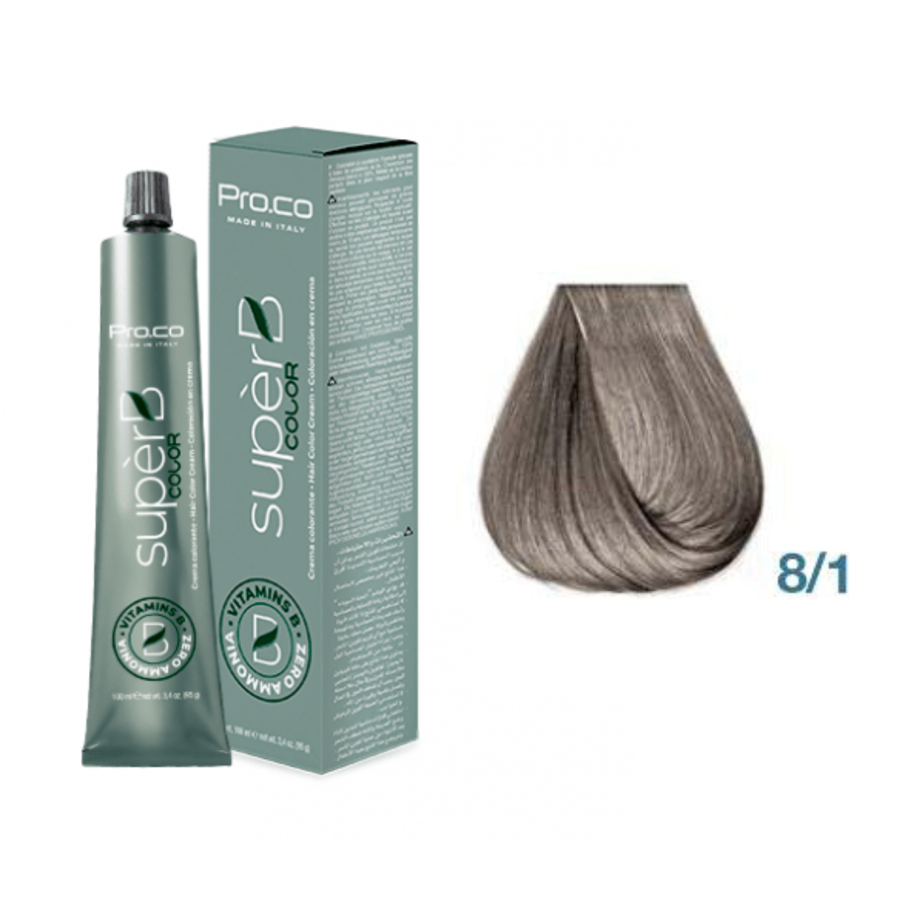 Фарба для волосся безаміачна Pro.Color Super B Hair Color Cream №8.1 Light Ash Blond 100 мл, фото 1