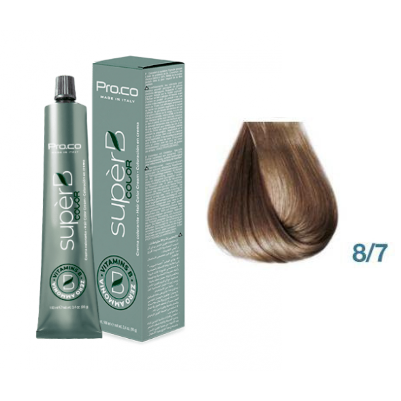 Фарба для волосся безаміачна Pro.Color Super B Hair Color Cream №8.7 Beige Light Blond 100 мл, фото 1