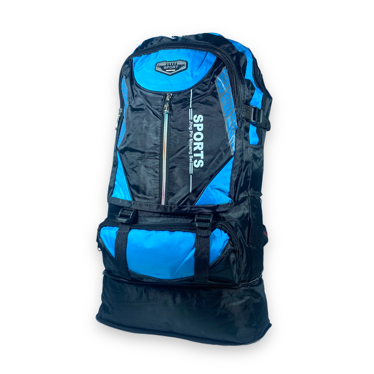 Рюкзак туристичний з розширенням, 36 л, один відділ, 3 фронтальні кишені, розмір: 50(62)*35*17 см, синій