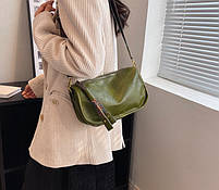 Жіноча сумка через плече на широкому ремені, фото 8