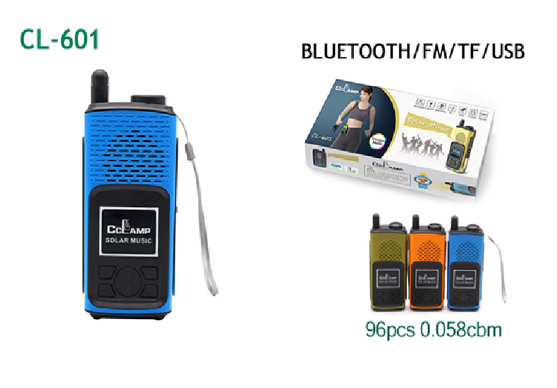 Радіоприймач CL-601/ліхтарик/bluetooth/usb