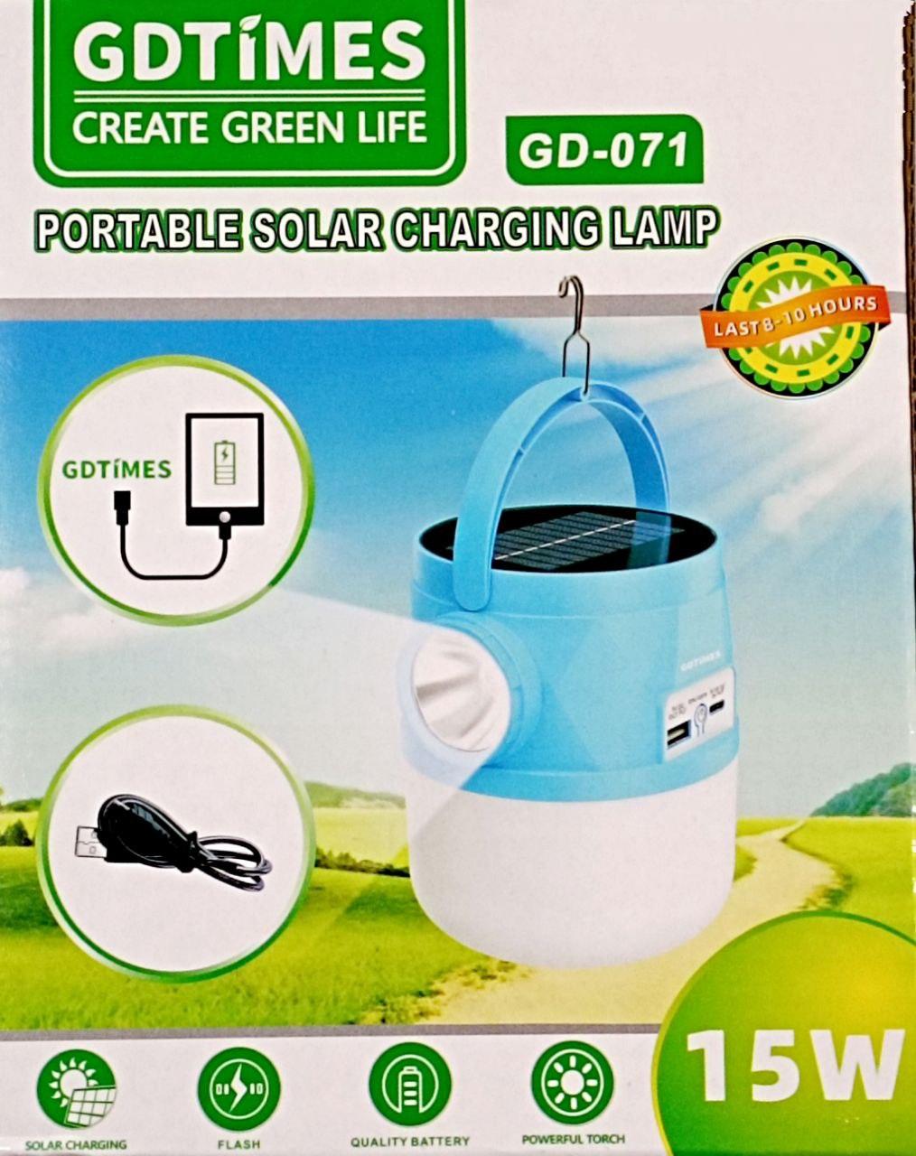 Ліхтар Лампа кемпінг акумуляторна GD-071 solra, 15w, microUSB