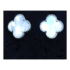 Сережки Клевер срібло перламутр