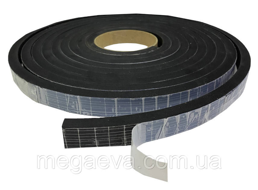 Стрічка EPDM 5мм*40мм*10 м ущільнювальна самоклеюча армована