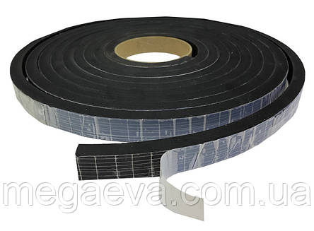 Стрічка EPDM 5 мм*20мм*10м ущільнювальна самоклеюча армована, фото 1