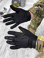 Тактические штурмовые перчатки полнопалые черные Перчатки военные армейские с закрытыми пальцами (DB-13427)