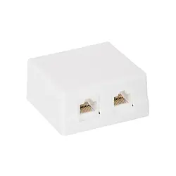 Розетка мережева Tecro SFBX-02-RJ45 White Cat 5e