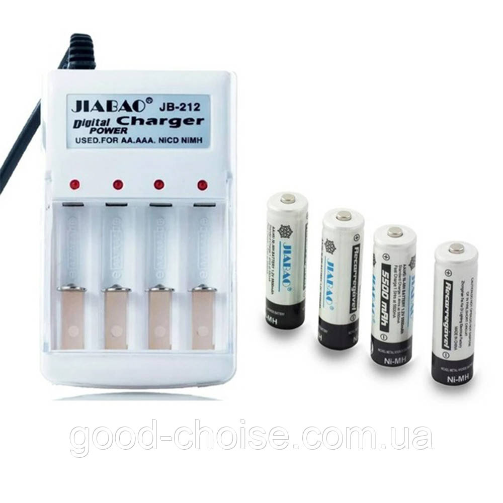 Зарядное устройство + 4 аккумулятора ААА (1,2В, 600мАч) Jiabao JB-212 / Зарядка для аккумуляторных батарей - фото 7 - id-p1766013991