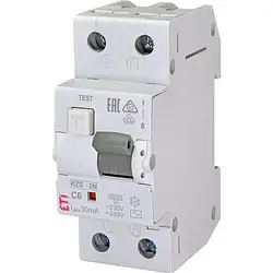 Диференціальний автомат ETI KZS 2М 2173121 С 6/0,03 тип АС 10 kA