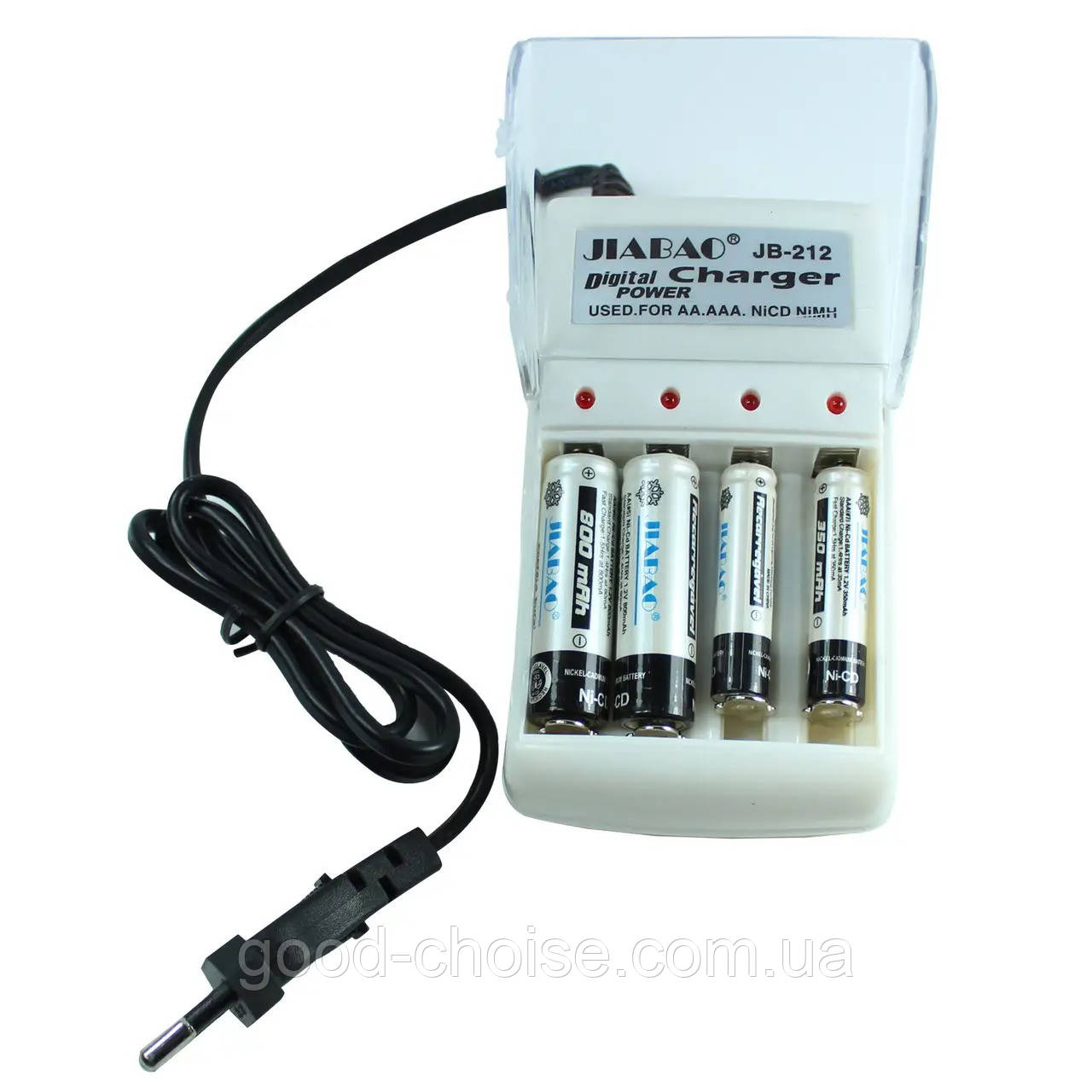 Зарядное устройство + 4 аккумулятора ААА (1,2В, 600мАч) Jiabao JB-212 / Зарядка для аккумуляторных батарей - фото 5 - id-p1766013991