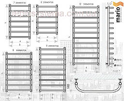 Сушарка для рушників MARIO Стандарт 600/430/400, водяна , фото 2