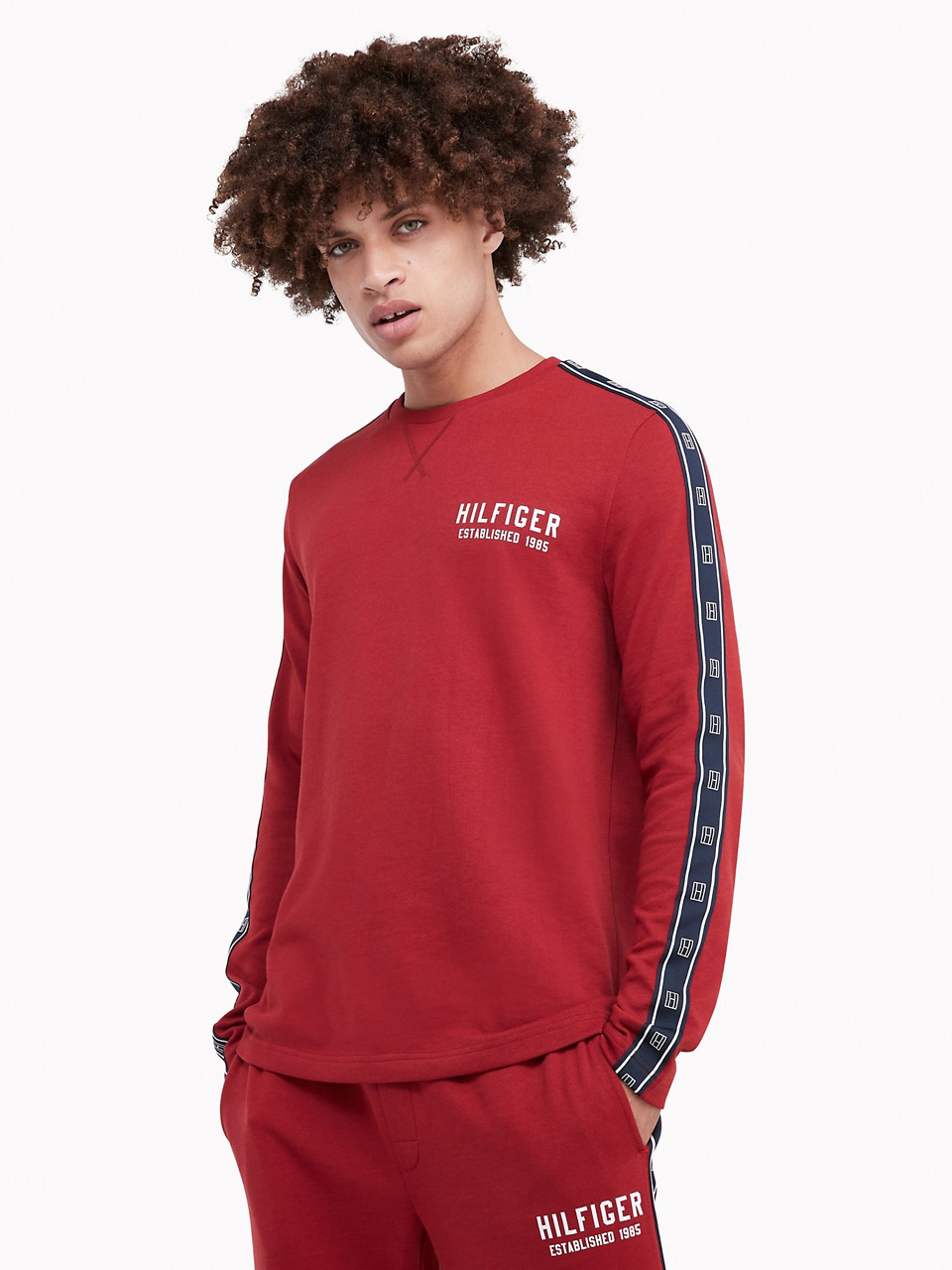 Лонгслів чоловічий Tommy Hilfiger кофта зі вставками на рукавах оригінал, фото 1