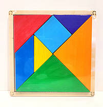 Дерев'яна гра - головоломка Танграм (середній) 19х19, Розумний Лис, матеріал - дерево