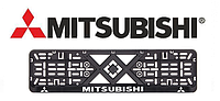 Рамка номерного знака пластик для авто з хромованим рельєфним написом MITSUBISHI. Пластикова рамка