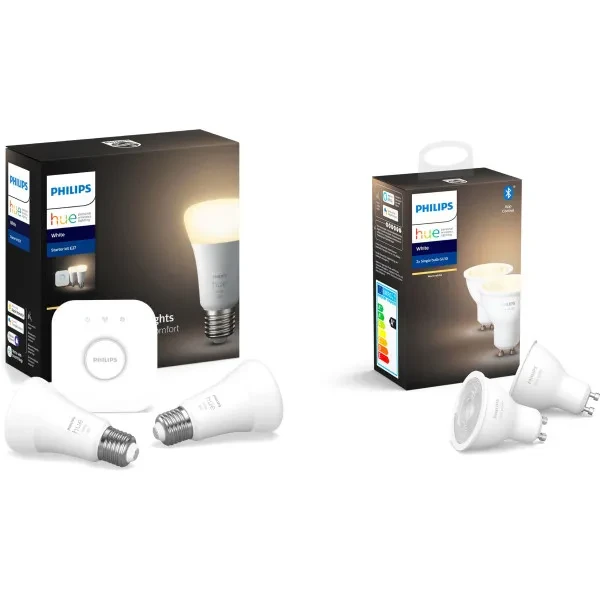 Купить Умная система освещения Philips Hue Bridge, лампа E27 White 2шт ...