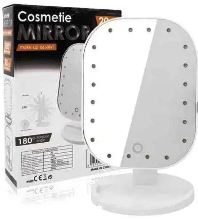 Дзеркало настільне косметичне з підсвічуванням овальне 20 LED MIRROR USB