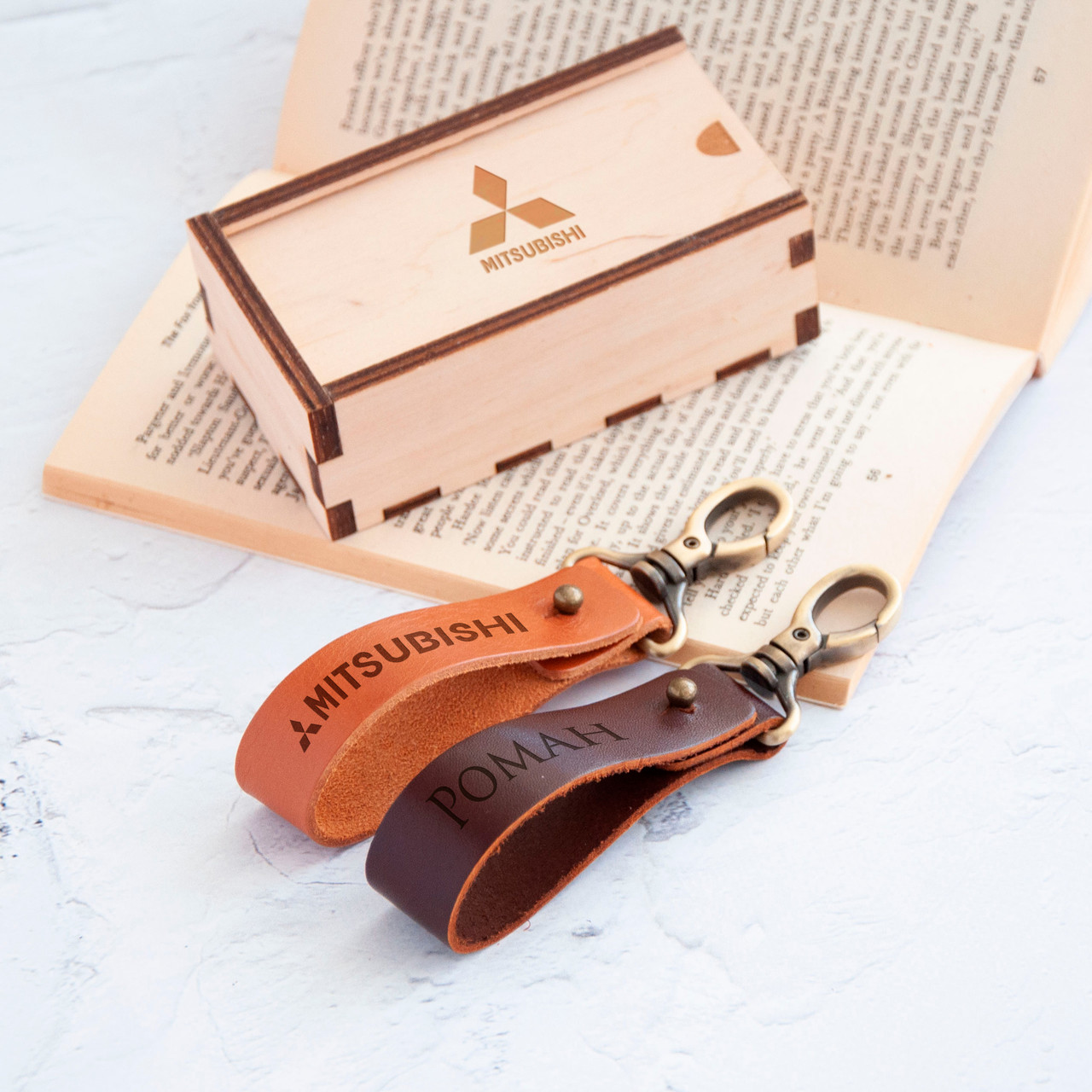 Брелок с Индивидуальной Гравировкой, Кожаный Брелок для Автоключей ...