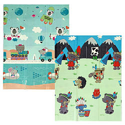 Ігровий дитячий килимок Подорож Поляна 1,2*1,8 м товщина 10 мм килимок-трансформер з сумкою