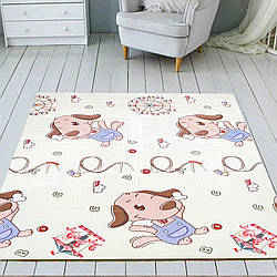 Непромокальний дитячий килимок на підлогу Ростомер-Цуценята 1200x1800x8мм із сумкою однотонний килимок (282)
