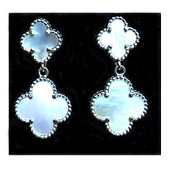 Сережки Клевер перламутр срібло