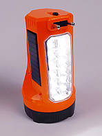 Ліхтар акумуляторний кемпінговий LED 2 в 1 зарядка від сонячної батареї та мережі помаранчевий
