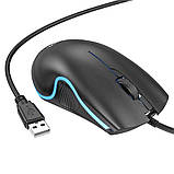 Комп'ютерна миша провідна ігрова з підсвічуванням для ноутбука та ПК Геймерська мишка оптична Hoco GM19, фото 4