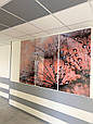 Модульна картина - Краплі на рожевому кульбабі - Макро фото - 3 частини, фото 4
