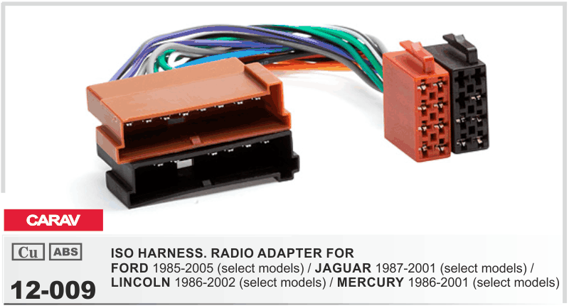ISO Переходник FORD 1985-2005 / JAGUAR 1987-2001/ LINCOLN 1986 - 2002/ MERCURY 1986-2001 , CARAV 12-009 - фото 1 - id-p295631237