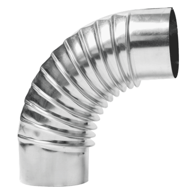 Відвід вентил. нерж. 90 г. 160мм, фото 1