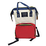 Сумка рюкзак для мами та малюка червоний багатофункціональний органайзер mommy bag портфель для мам на коляску, фото 7