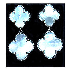 Сережки Клевер перламутр срібло