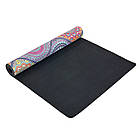 Замшевий Коврик для йоги Record FI-5662-18 розмір 183x61x0,3см синій-червоний з принтом, фото 4