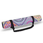 Замшевий Коврик для йоги Record FI-5662-18 розмір 183x61x0,3см синій-червоний з принтом, фото 6