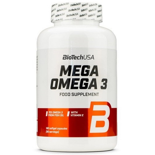 Вітаміни омега 3 Biotech USA Mega Omega 3 (180 капсул.), фото 1