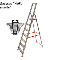 Стремянка алюминиевая Laddermaster Alcor A1A7. 7 ступенек + подарунок