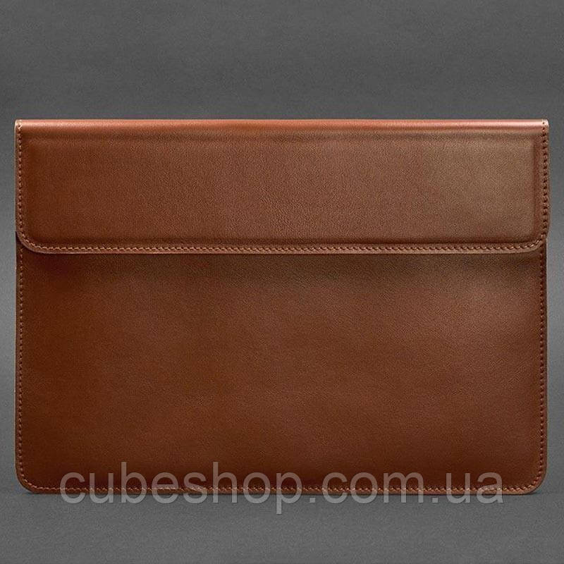 Шкіряний чохол-конверт на магнітах для Macbook 14 (світло-коричневий) шкіра Krast, фото 1