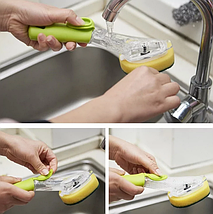 Щітка для миття посуду з багатофункціональним дозатором "Automatic liquid cleaning BRUSH" WN-19, фото 4