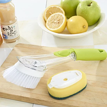 Щітка для миття посуду з багатофункціональним дозатором "Automatic liquid cleaning BRUSH" WN-19, фото 5