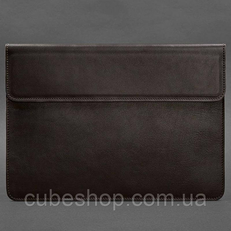 Шкіряний чохол-конверт на магнітах для Macbook 14 (темно-коричневий) шкіра Krast
