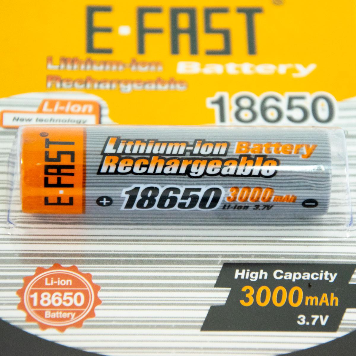 Купить Аккумулятор 18650 батарея 3000mAh "E-Fast", Li-ion ...