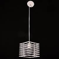 Люстра-подвес в стиле лофт металлический куб 1 лампа белый 16х110 см